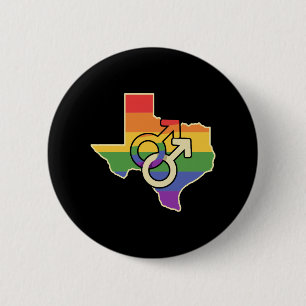 Gay Liebe Texas Map Design für stolze LGBT+ Texane Button