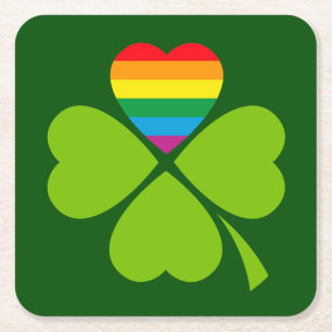 Gay-Lucky-Klee Rechteckiger Pappuntersetzer