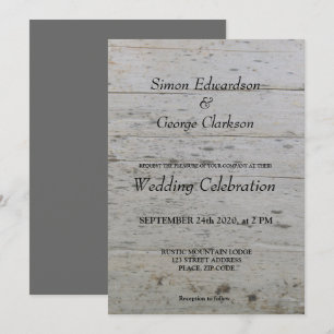 Gay M. & M. driftwood Faire-part de mariage