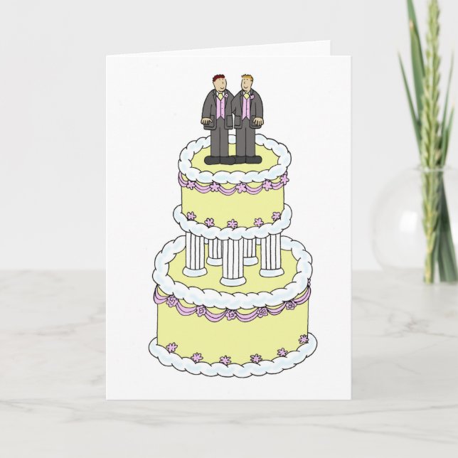 Gay Male Couple Hochzeit Herzlichen Glückwunsch Karte (Vorderseite)