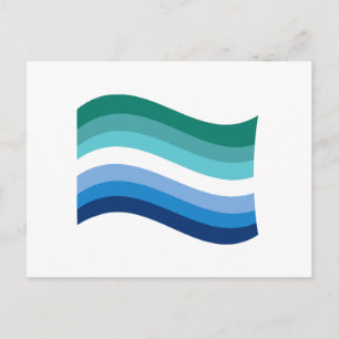 Gay Male Pride Azure Wavy Flag Postkarte