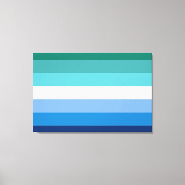 Gay Male Pride Flag (Azurblau) Leinwanddruck (Vorderseite)