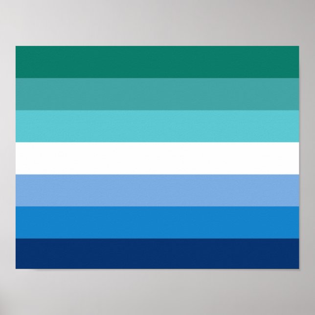 Gay Male Pride Flag (Azurblau) Poster (Vorne)