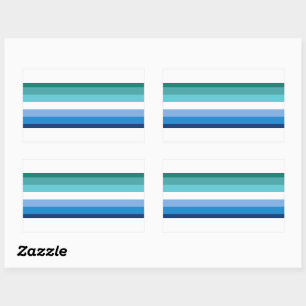 Gay Male Pride Flag (Azurblau) Rechteckiger Aufkleber