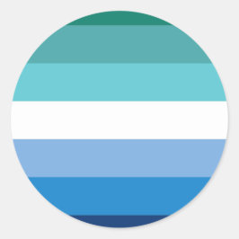 Gay Male Pride Flag (Azurblau) Runder Aufkleber