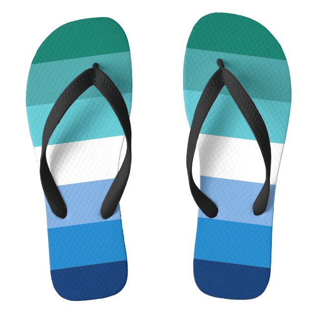 Gay Male Pride Flag Flip Flops (Fußbett)