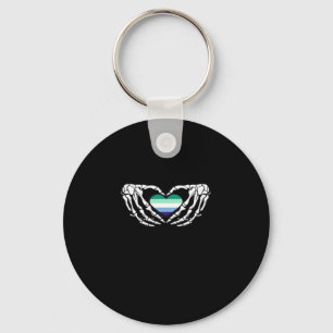 Gay Male Pride Skeleton Halloween Mlm Goth Heart C Schlüsselanhänger