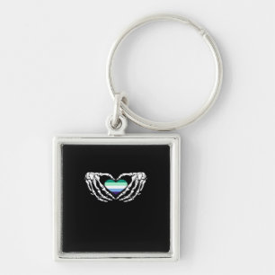 Gay Male Pride Skeleton Halloween Mlm Goth Heart C Schlüsselanhänger