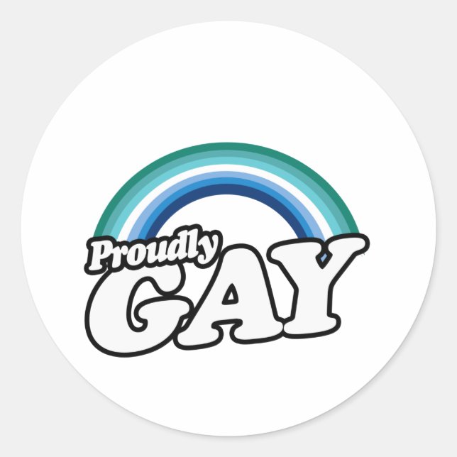 Gay Male und Stolz Runder Aufkleber (Vorderseite)