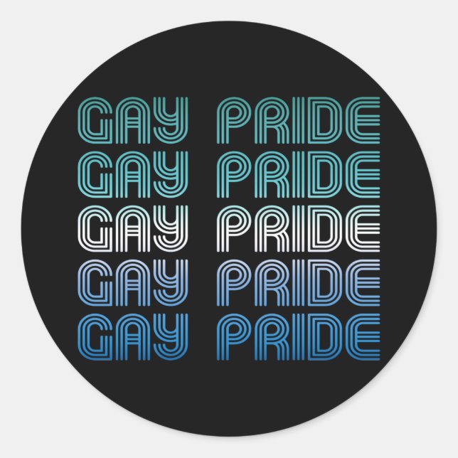 Gay-Männchen-Retro-Stolz Runder Aufkleber (Vorderseite)