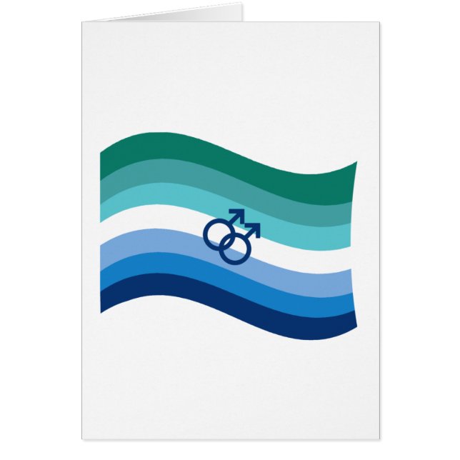 Gay-Männliche Liebe Pride-Azurblau-Flagge (Vorne)