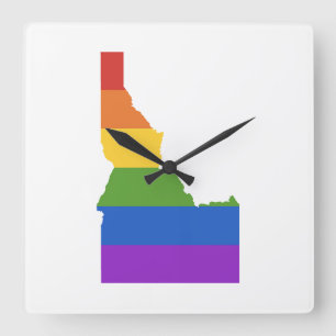 Gay Map of USA Staat von Idaho Quadratische Wanduhr