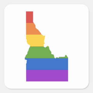 Gay Map of USA Staat von Idaho Quadratischer Aufkleber
