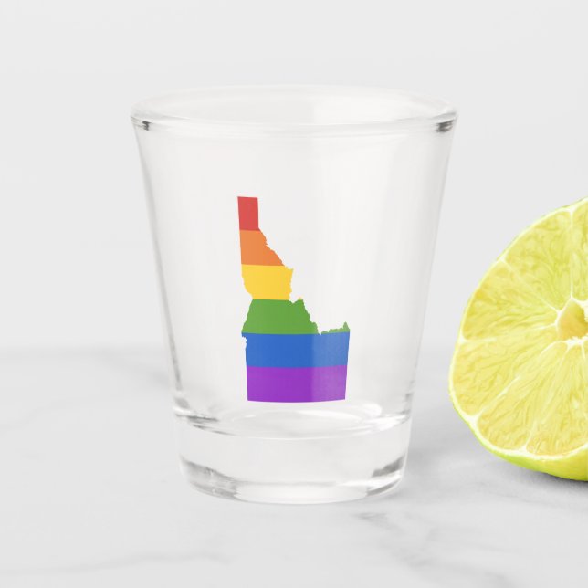 Gay Map of USA| Staat von Idaho Schnapsglas (Vorderseite)