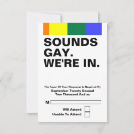 Gay Mariage sonne Gay Nous Sommes Dans RSVP