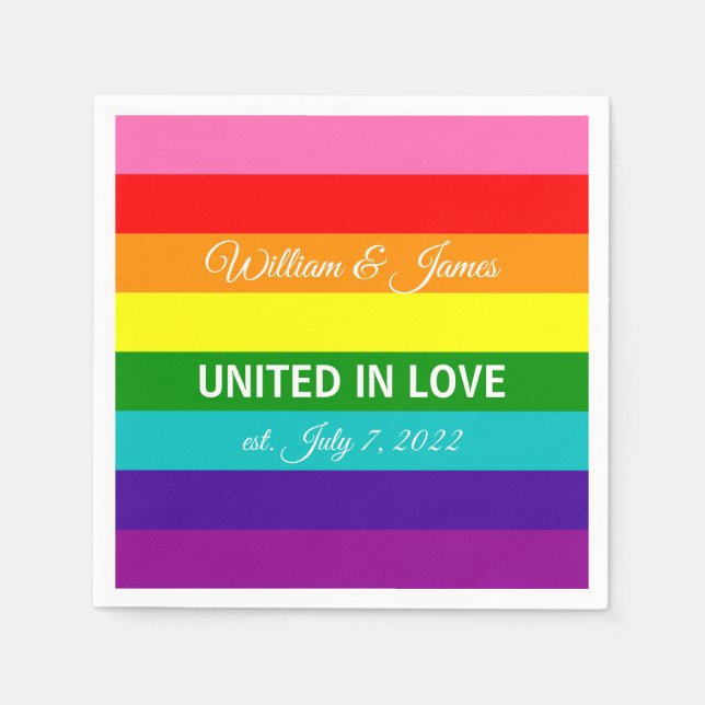 Gay Marriage LGBT Original Rainbow Flag Serviette (Vorderseite)