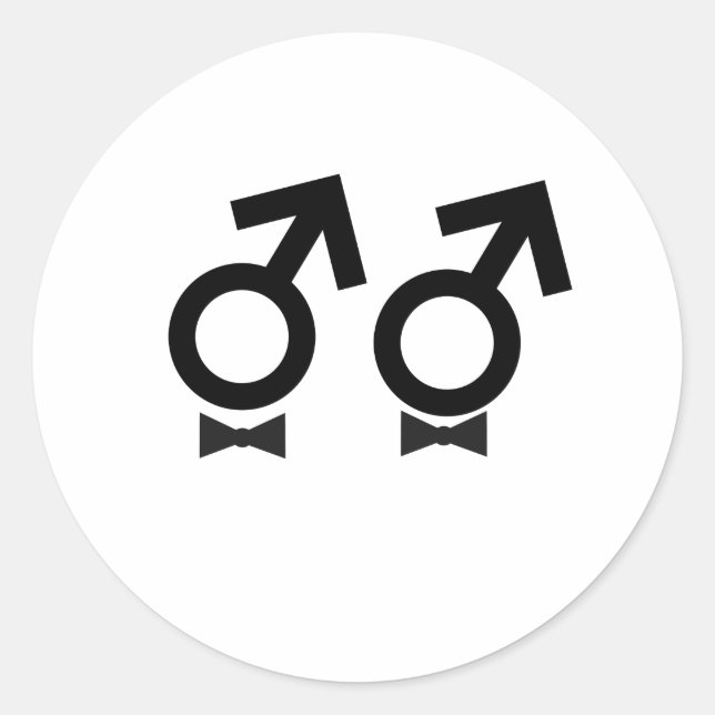 Gay Marriage T - Shirt Runder Aufkleber (Vorderseite)