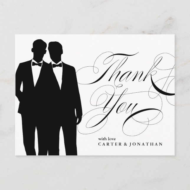 Gay Marriage Vielen Dank Postcard Zwei Grossstädte Postkarte (Vorderseite)