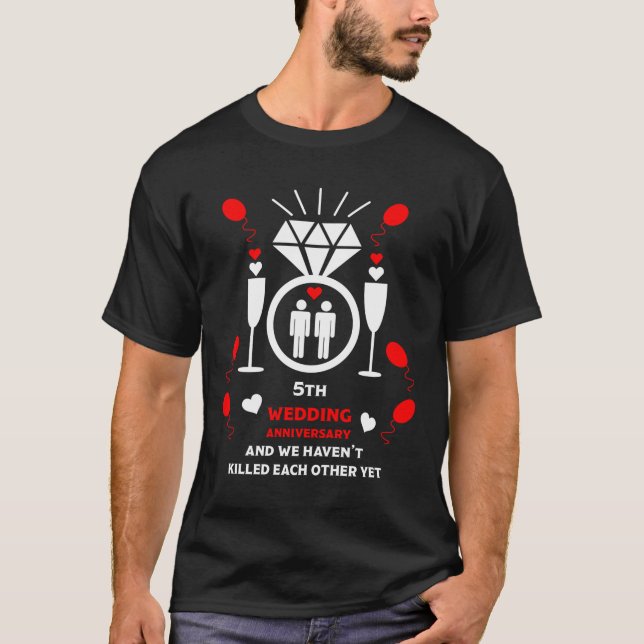 Gay Men 5th Wedding Anniversary T - Shirt (Vorderseite)