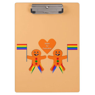 Gay Men Christmas Gingerbread Klemmbrett
