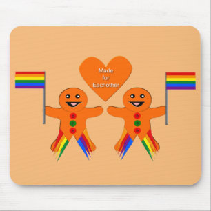 Gay Men Christmas Gingerbread Mousepad