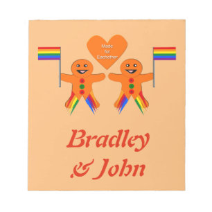 Gay Men Christmas Gingerbrett Couple Custom Notizblock