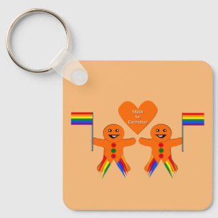 Gay Men Christmas Gingerbrett Couple Custom Schlüsselanhänger