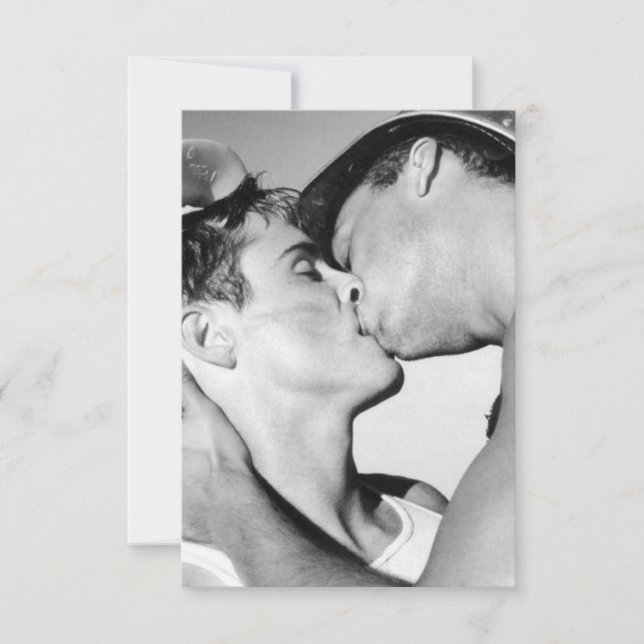 GAY MEN KISSING LGBTQ DANKESKARTE (Vorderseite)