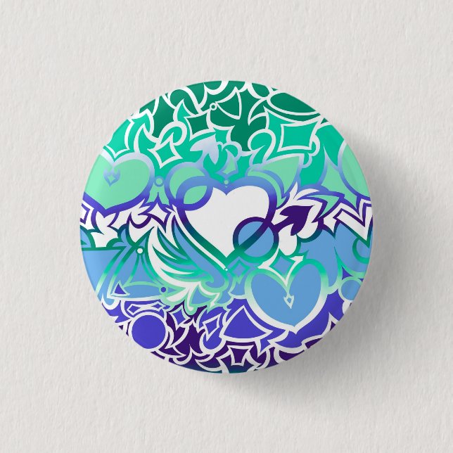 Gay Men MLM Pride Squiggle Button (Vorderseite)