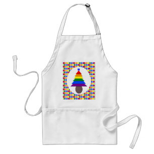 Gay Men Rainbow Christmas Tree und präsentiert Köc Schürze