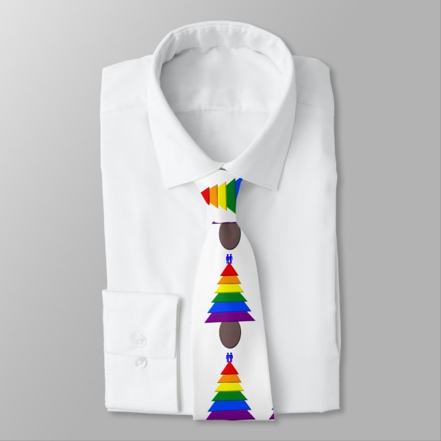 Gay Men Rainbow Christmas Tree und Presents Krawatte (Gebunden)