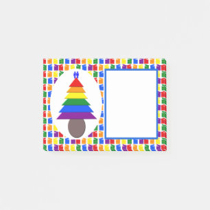 Gay Men Rainbow Christmas Tree und Presents Post-it Klebezettel