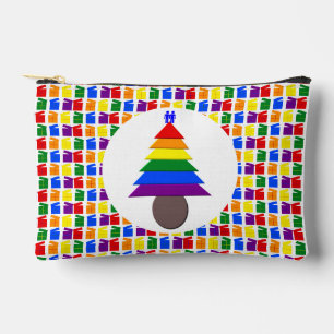 Gay Men Rainbow Christmas Tree und Presents Zubehörtasche