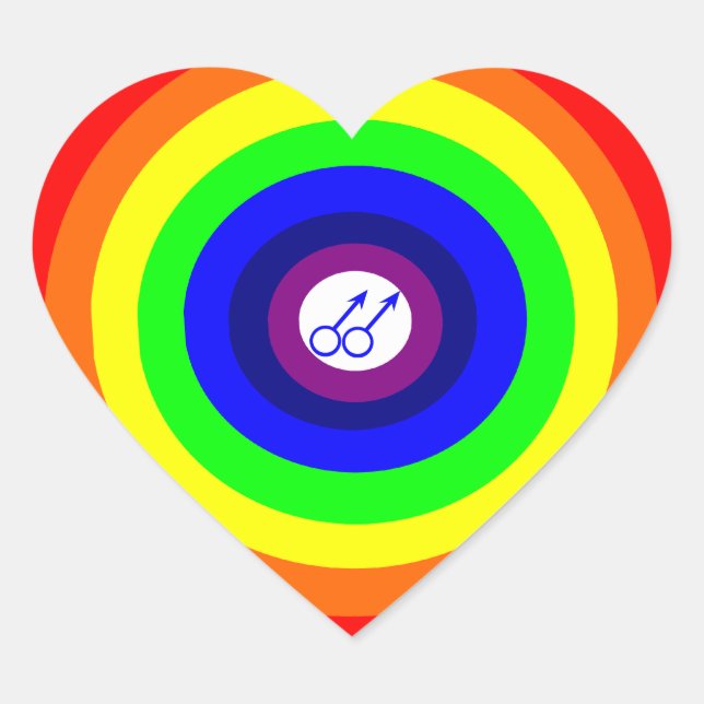 Gay Men Round Rainbow Aufkleber (Vorderseite)