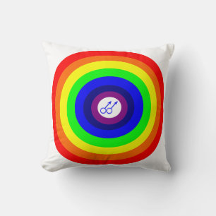 Gay Men Round Rainbow Kissen