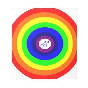 Gay Men Round Rainbow Notepad Notizblock