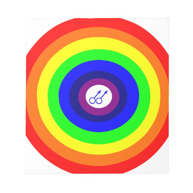Gay Men Round Rainbow Notepad Notizblock (Vorderseite)