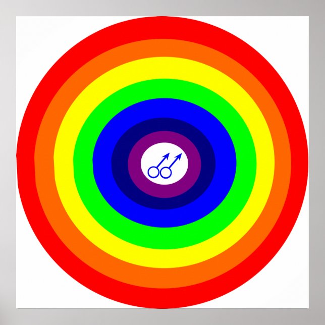 Gay Men Round Rainbow Poster (Vorne)