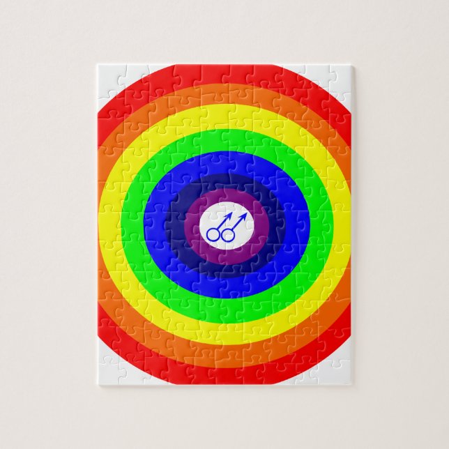 Gay Men Round Rainbow Puzzle (Vertikal)