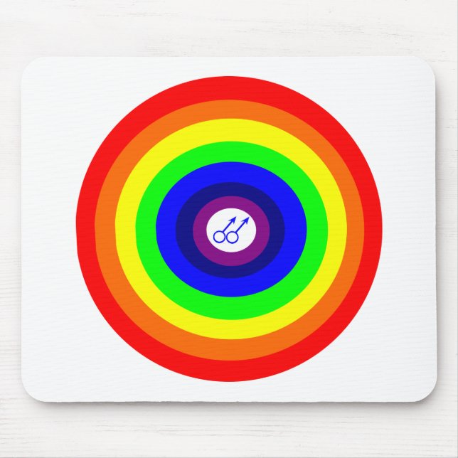 Gay Men Round Rainbow Rainbow Mousepad (Vorne)