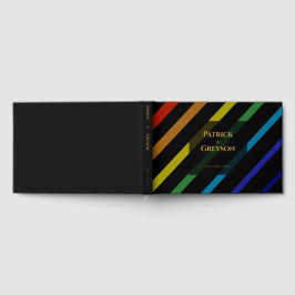 Gay Men Wedding Elegant Rainbow Gästebuch