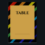 Gay Men Wedding Elegant Rainbow Tischnummer<br><div class="desc">Celebrate your love with the Gay Men Wedding Elegant Rainbow collection — a complete suite of coordinating stationery and accessories designed for two grooms. Bold diagonal Progress Pride stripes on sophisticated black, with gold typography throughout. Every piece in this suite is fully customizable with your names, date, and wedding details....</div>
