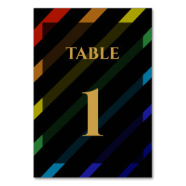 Gay Men Wedding Elegant Rainbow Tischnummer
