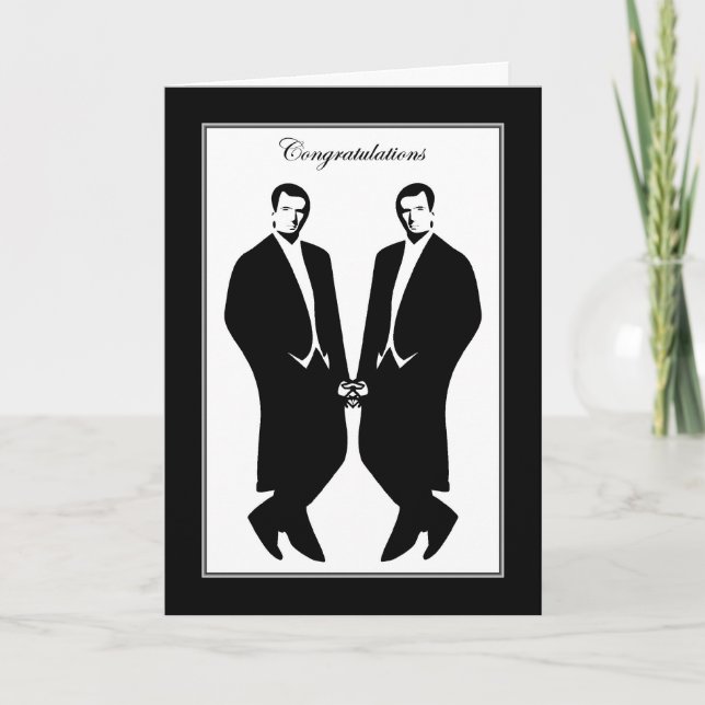 Gay Men Wedding Gratulation Male Karte (Vorderseite)
