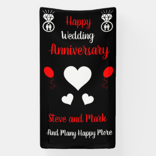 Gay Men Wedding Jubiläum Banner