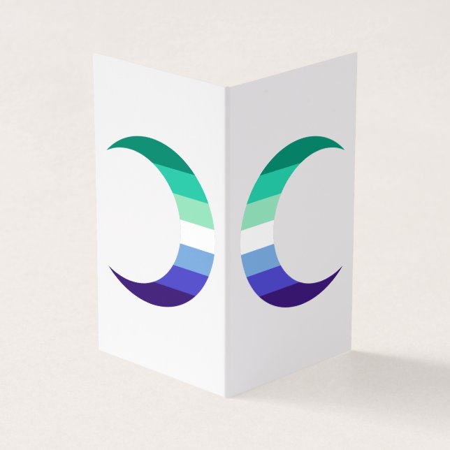 Gay MLM Pride Crescent Moons Greeting Card Visitenkarten (Vorderseite)