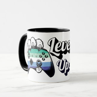 Gay MLM Pride Level Up Tiger Paw Controller Mug