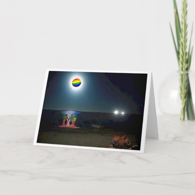 Gay Moon Grußkarte Karte (Vorderseite)