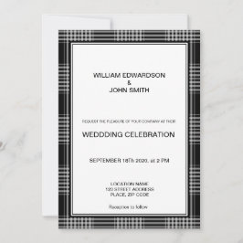Gay Mr. & Mr. moderne Schwarz-weiß Wedding Einladu Einladung