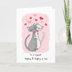 Gay Nephew & Husband Valentines Niedlich Cats Card Karte